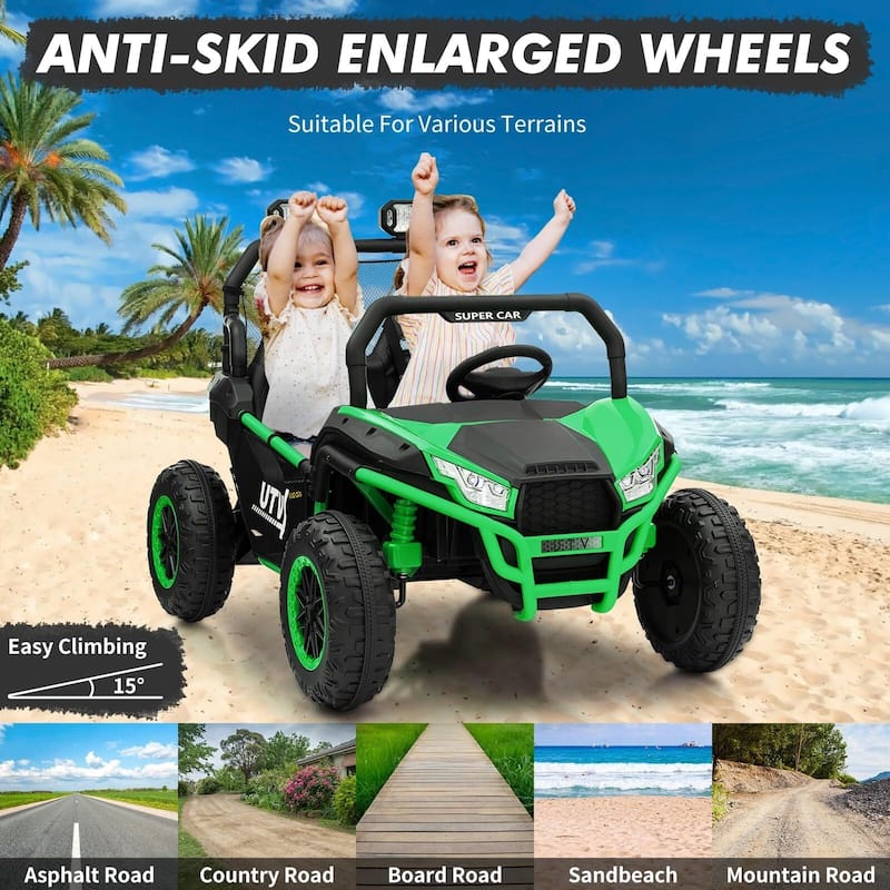 24V Kids Electric Car, 2-Seater UTV Off-Road
