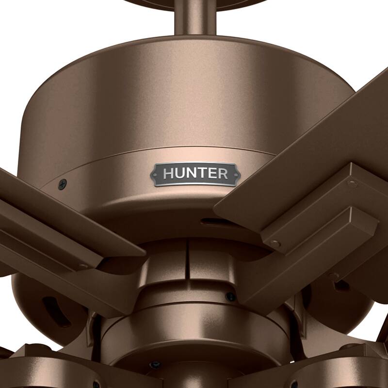 Hunter 52" Lawndale Ceiling Fan with LED Light Kit and Pull Chain, Damp-Rated - Indoor-Outdoor