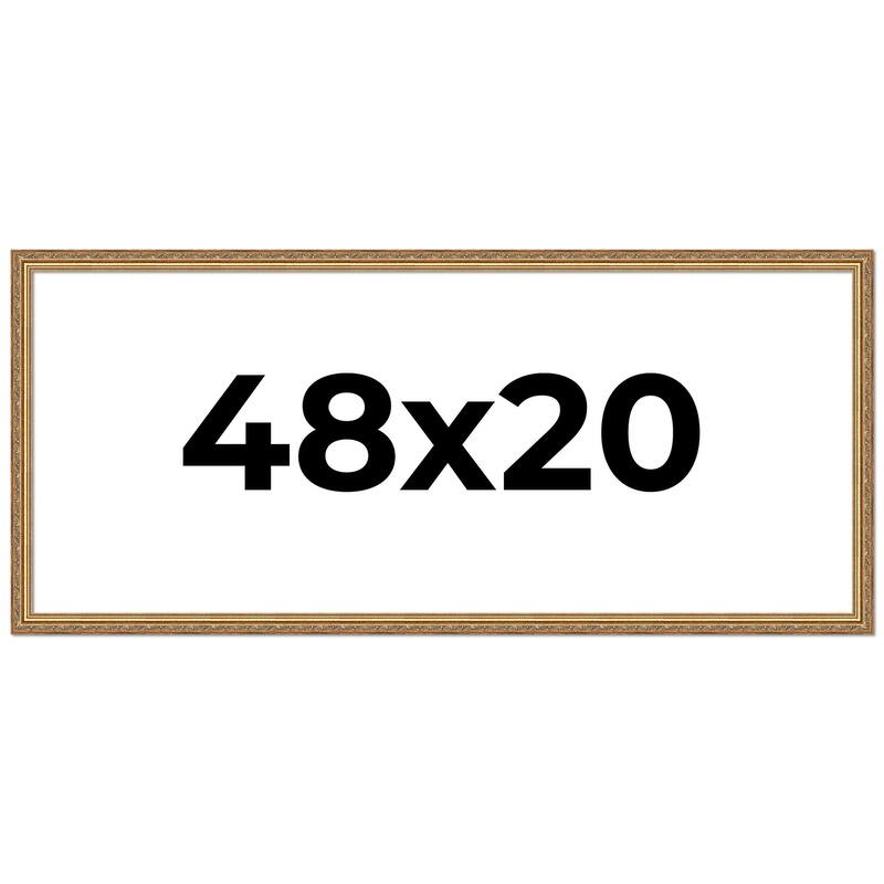 48x20 Frame Red Solid Wood Picture Frame Width 1.75 Inches | Interior Frame Depth 1 13/16 Inches