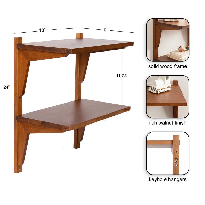 Kate and Laurel Meridien Floating Side Table Wood