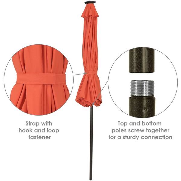 Shop Black Friday Deals On Sunnydaze 9 Fade Resistant Patio Umbrella Solar Led Lights Burnt Orange 9 Ft Overstock 28728035