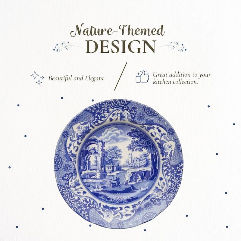 Spode Blue Italian Set of 4 Soup Plates - 9 in