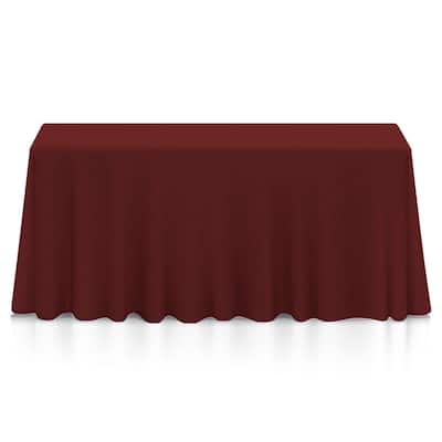 90 x 132in 10pk Rectangular Polyester Tablecloths Burgundy