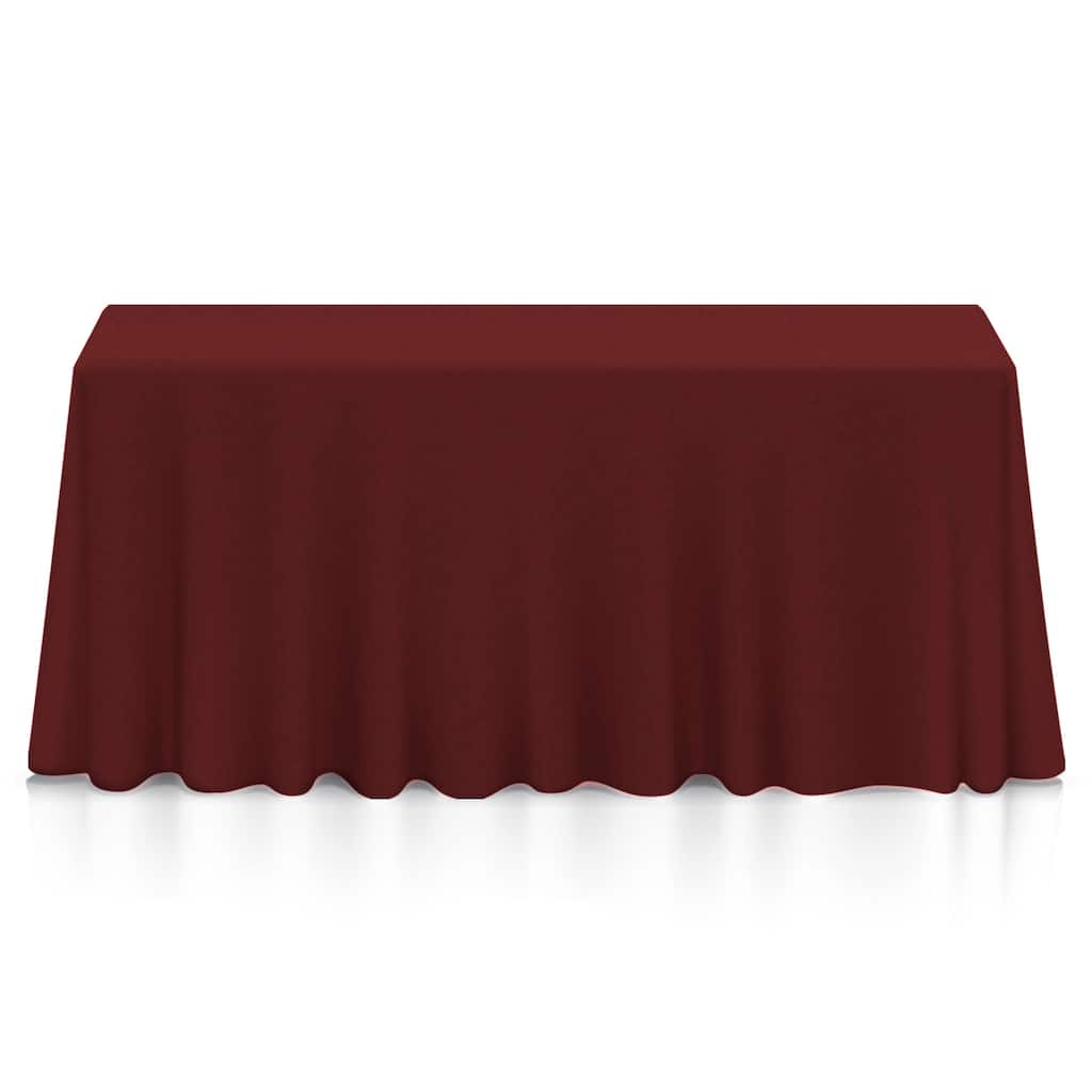 90 x 132in 10pk Rectangular Polyester Tablecloths Burgundy