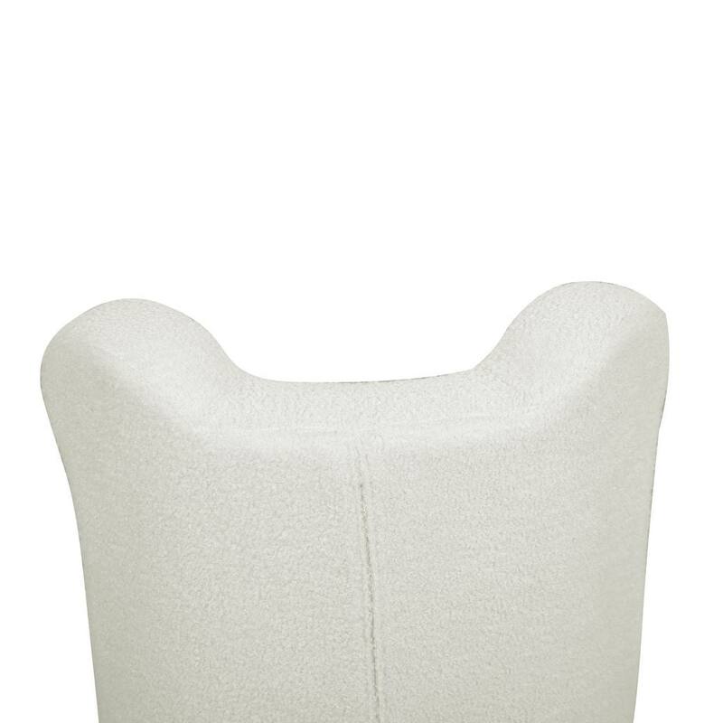 Aria Home White Curved Teddy Bear Kids Chair with Washable Fabric Seat