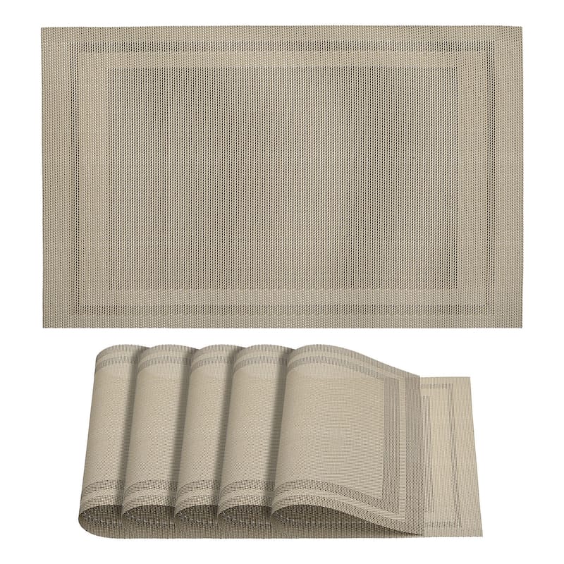 Place Mats, 450x300mm Table Mats Set of 6 PVC Washable Woven Placemat