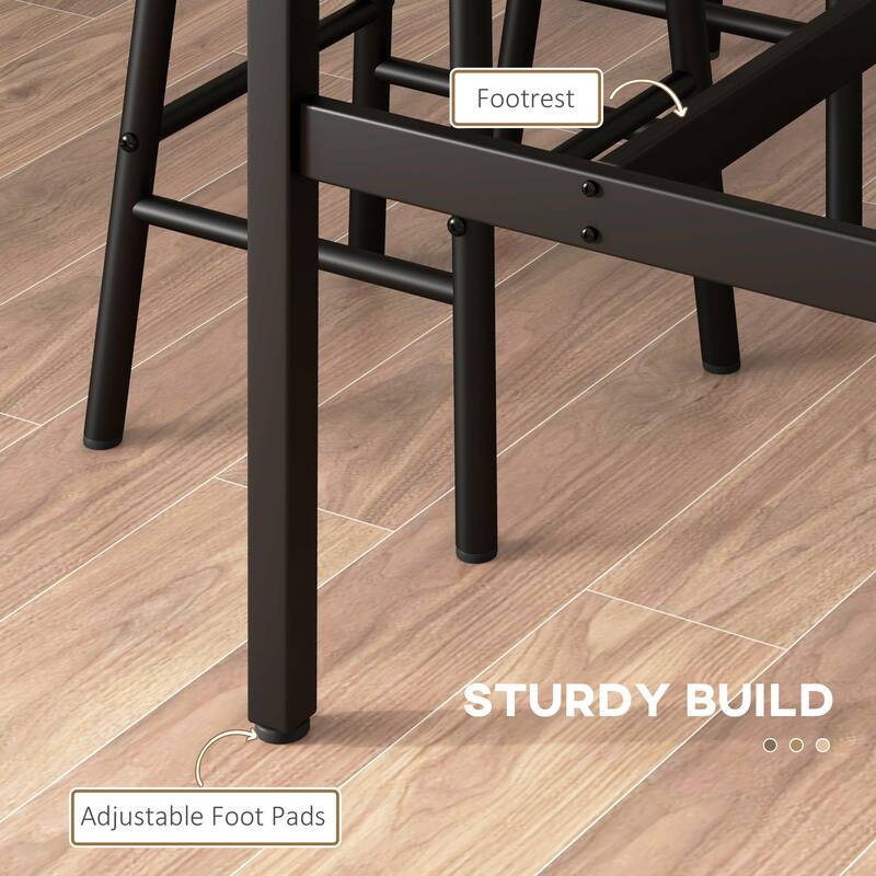 Modern 5-Piece Dining Set with Square Counter Height Bar Table & 4 Bar Stools