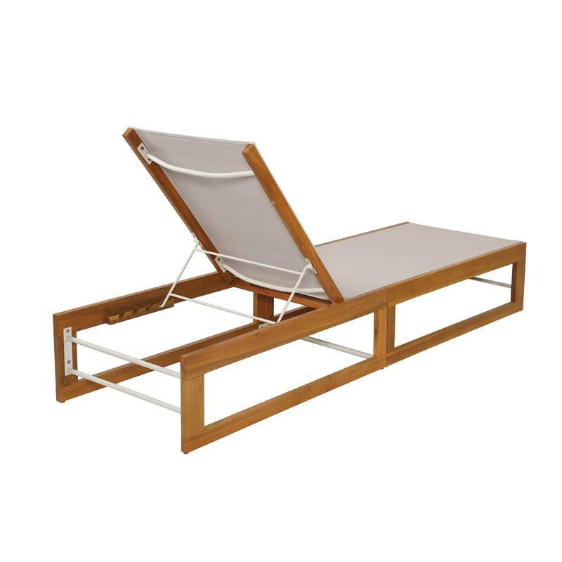 Emile Outdoor Mesh and Wood Chaise Lounge (Set of 2) by Christopher Knight Home