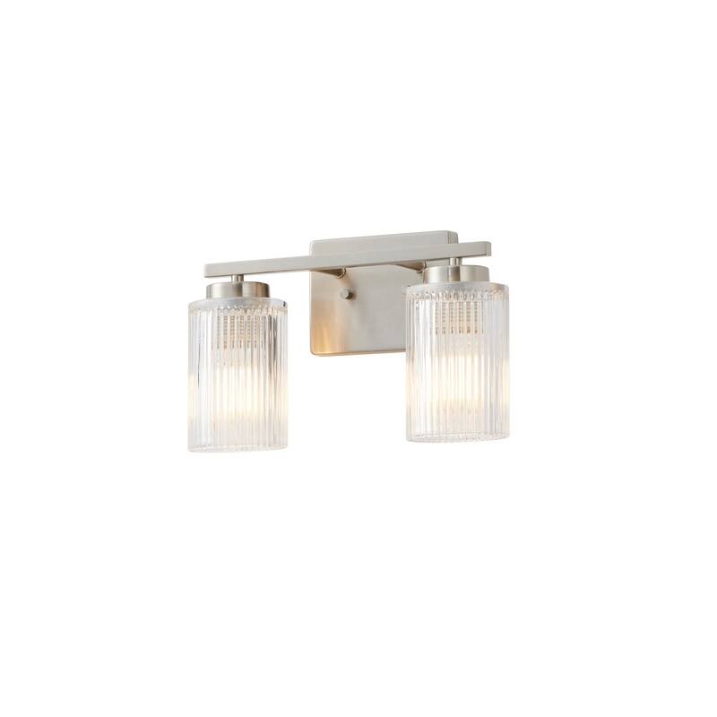 KAWOTI 8.6"H Contemporary Bathroom Vanity Light with Flutted Glass