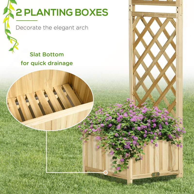 Outsunny Wooden Garden Wedding Arch for Climbing Plants