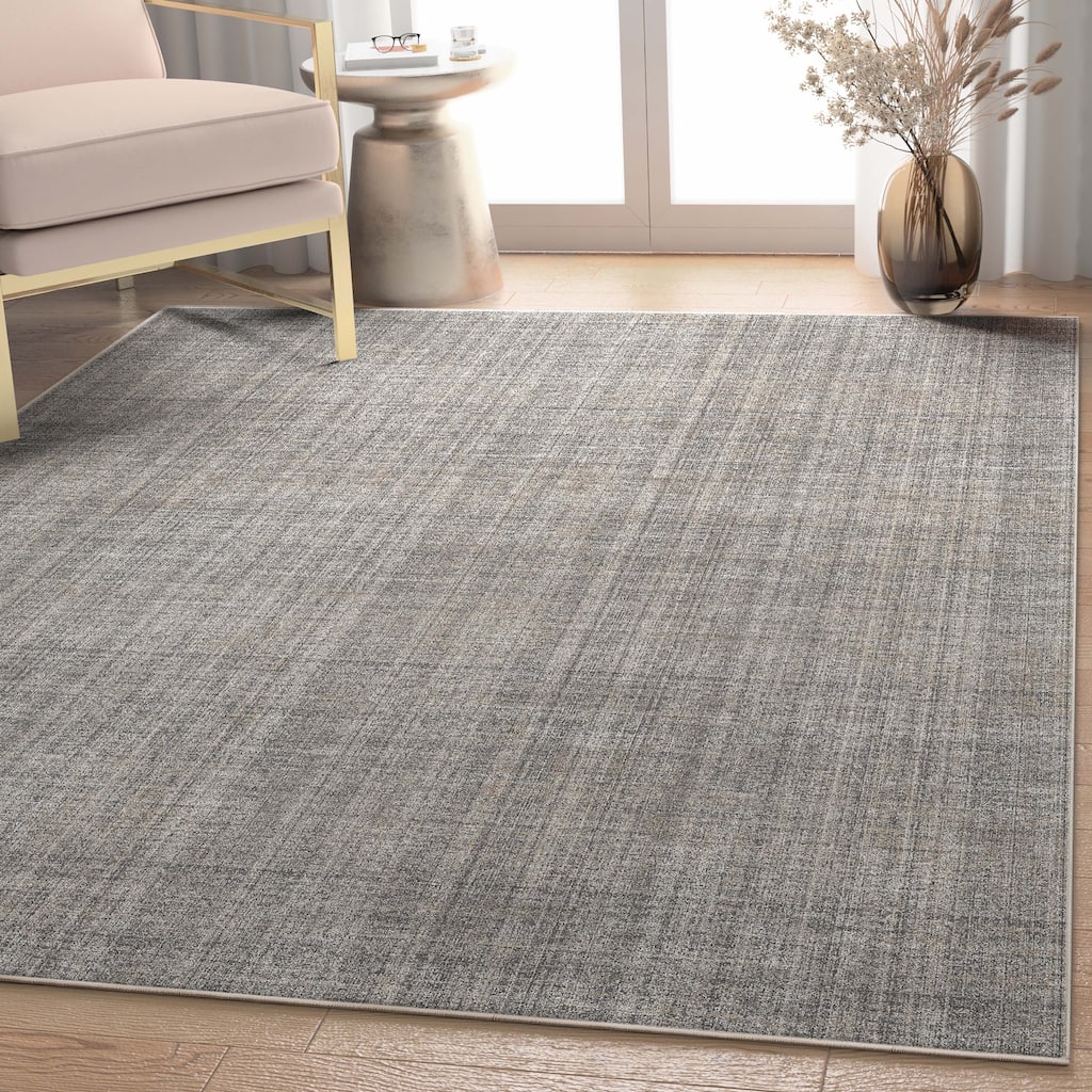 Well Woven Abstract Burst Retro Plaid Flat-Weave Machine Washable Area Rug
