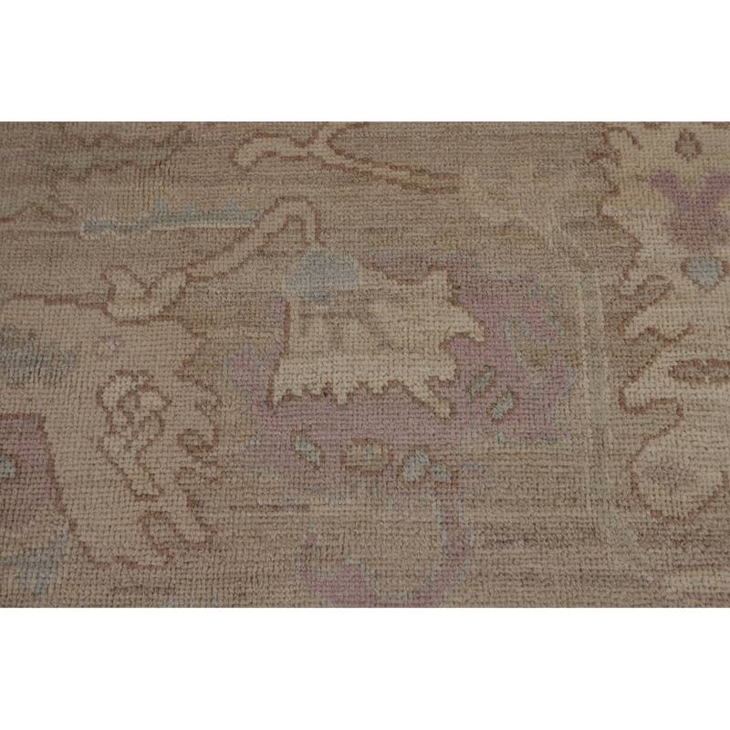 Oushak Turkish Area Rug Hand-Knotted Floral Wool Carpet - 8'1"x 9'6"