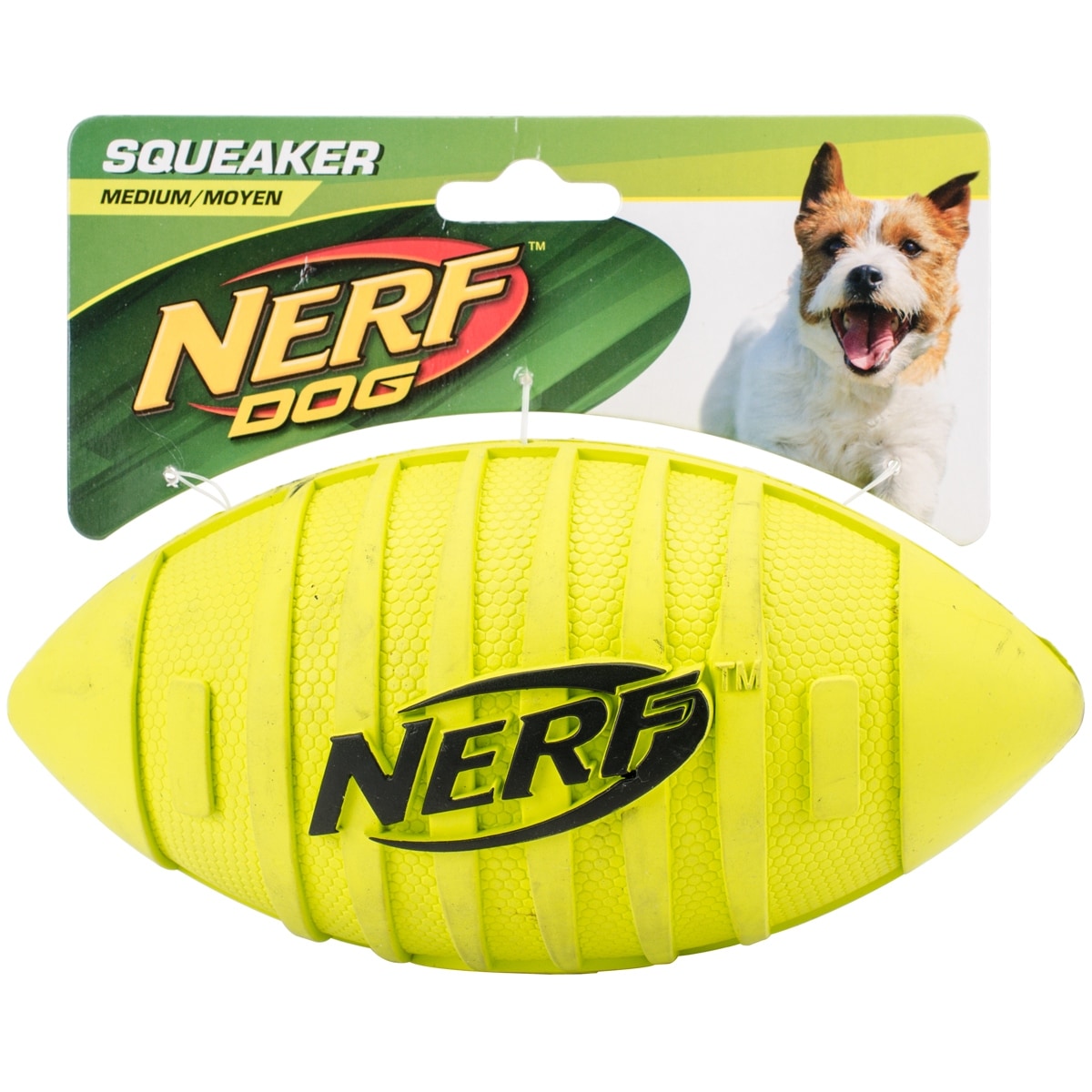 Shop Nerf Dog Squeak Rubber Football Dog Toy Medium Large Green