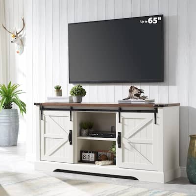 Modern Farmhouse TV Stand, Entertainment Center, Media Console Cabinet