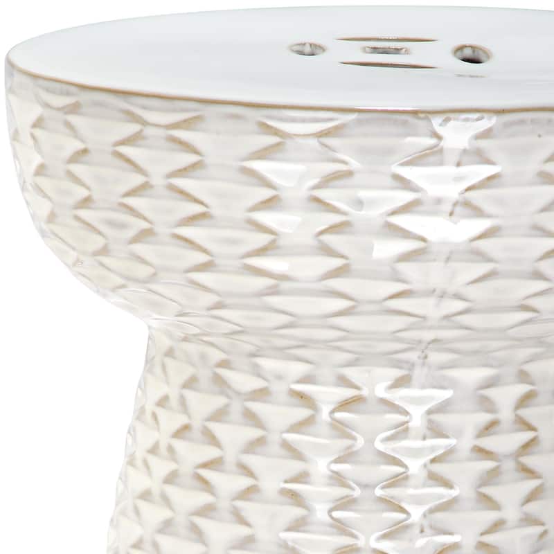 SAFAVIEH Faye White Ceramic Decorative Garden Stool