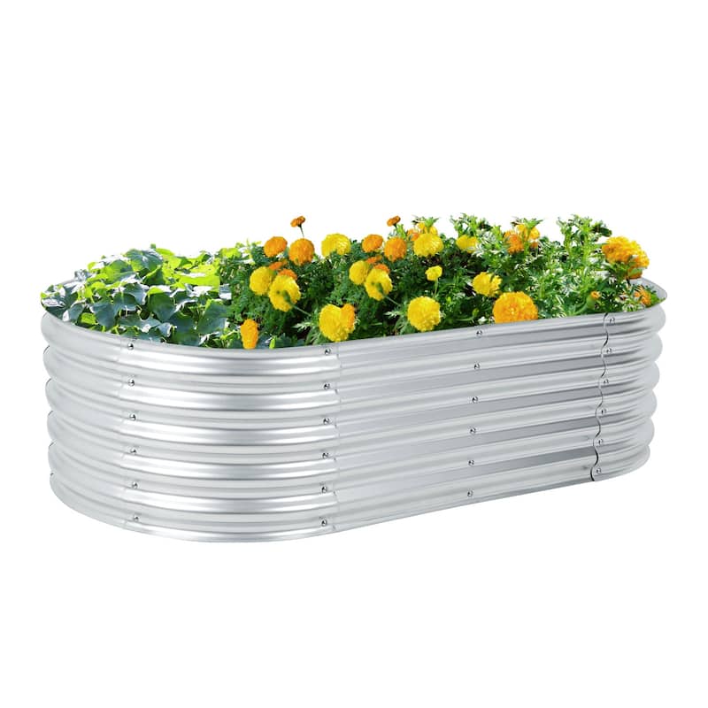 Aoodor Galvanized Raised Garden Bed Kit for Vegetables, Flowers, Herbs