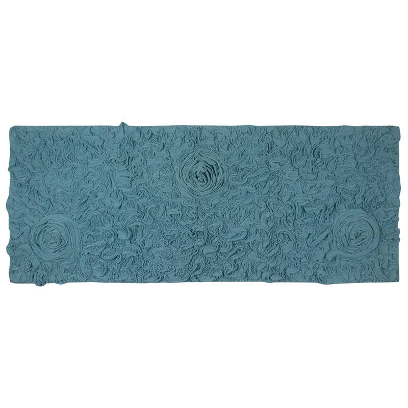 Bell Flower Bathroom Rug, Cotton Soft, Water Absorbent Bath Rug, Non Slip Shower Rug Machine Washable 21"x54" Runner