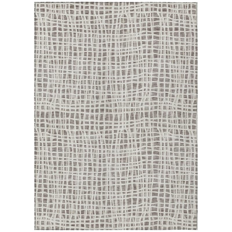 HomeRoots Striped Transitional Rectangle Outdoor Rug