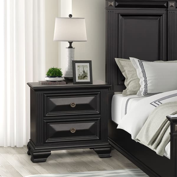 Renova Vintage Black Wood Traditional 6 Piece Bedroom Set On Sale Overstock 31294030