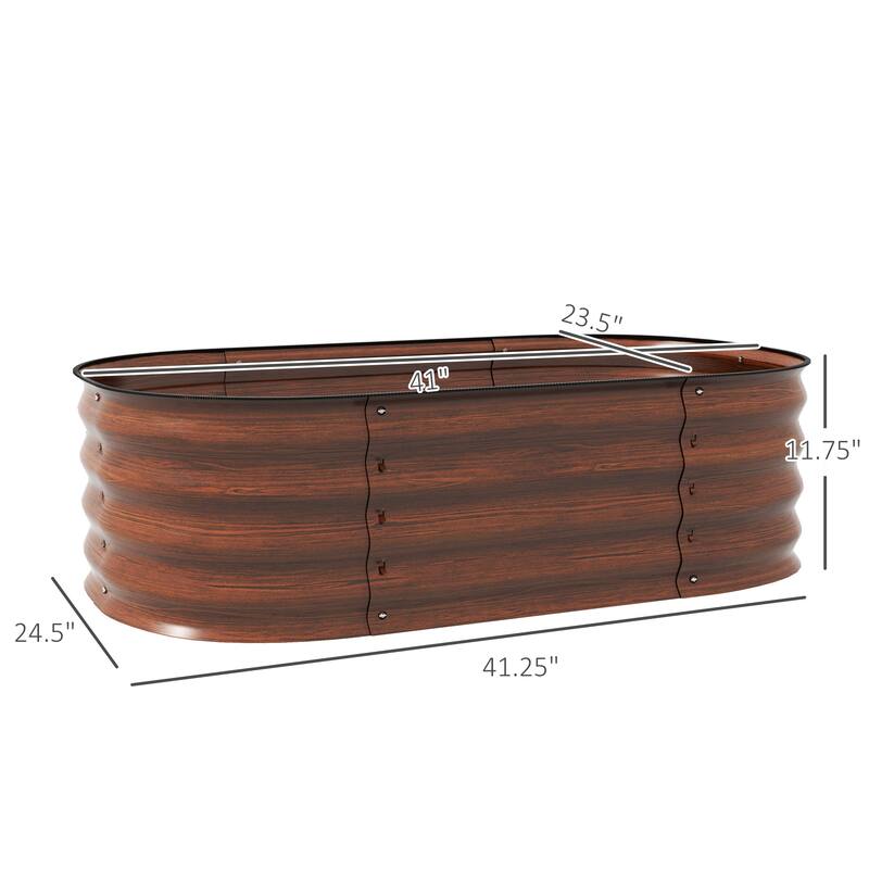 Outsunny 3.5' x 2' x 1' Galvanized Raised Garden Bed Kit