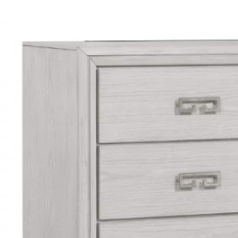 Basil 6 Drawer Wide Dresser, Rustic White Solid Wood, Cedar Lining