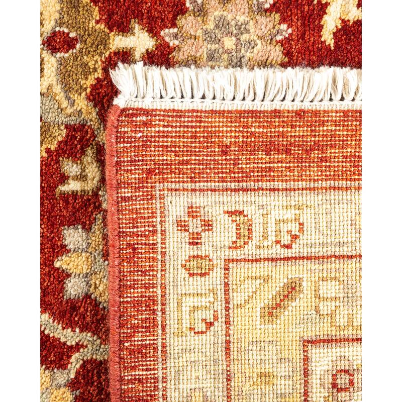 Overton Hand Knotted Wool Vintage Inspired Traditional Mogul Red Area Rug - 8 x 10