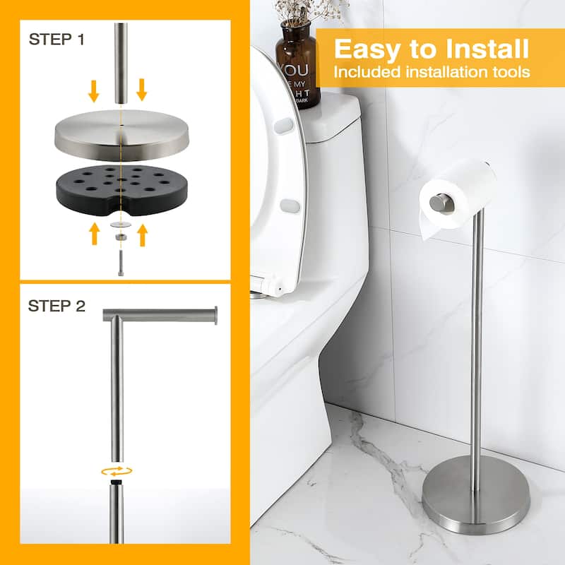 Bathroom Freestanding Toilet Paper Holder Tissue Roll Holder