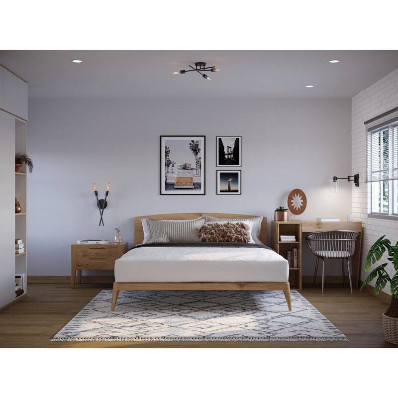 Astra Collection 3-Light 18 in. Matte Black Modern Semi-Flush Mount Light - Medium