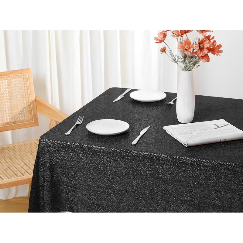 1 Pack Rectangle Tablecloths, Polyester Sequin Table Covers