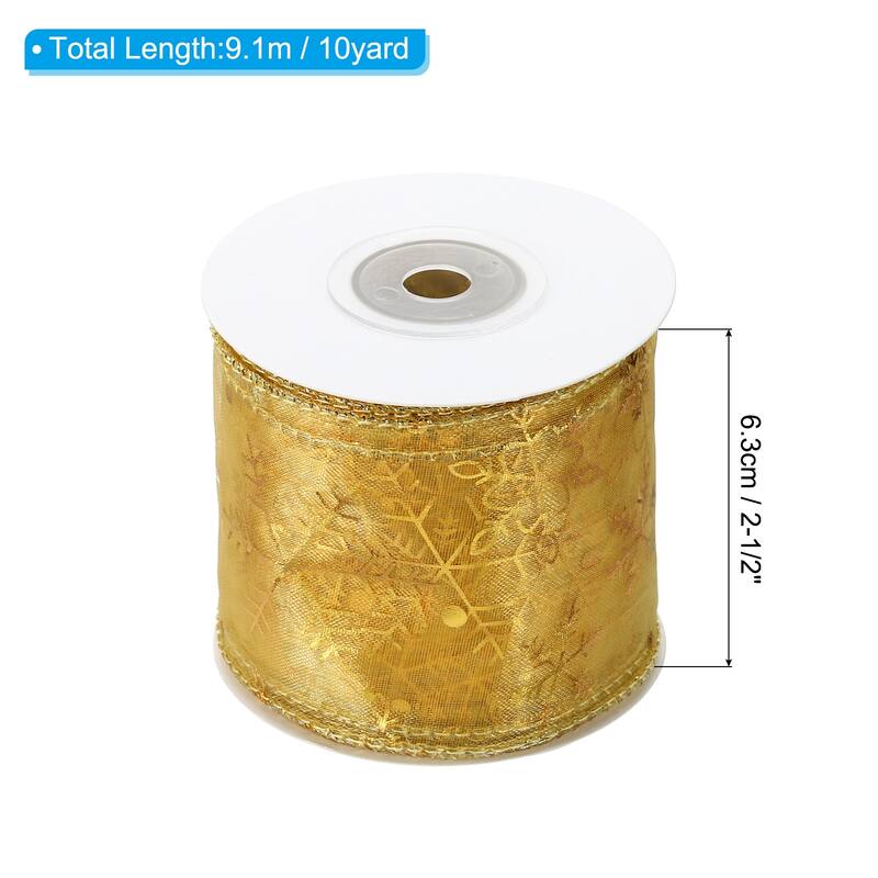 2-1/2" x 10 Yard Sheer Ribbon for Gift Wrapping Birthday Decoration - Gold