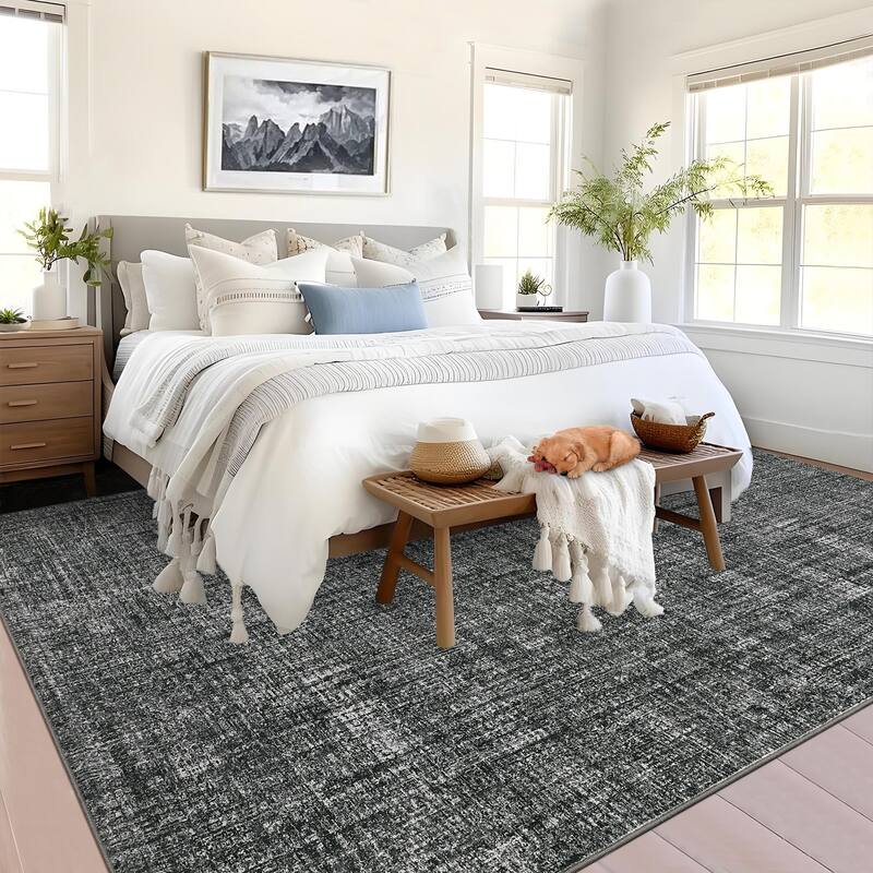 Washable Living Room Rugs Farmhouse Rug Modern Solid Carpet Soft Non Slip
