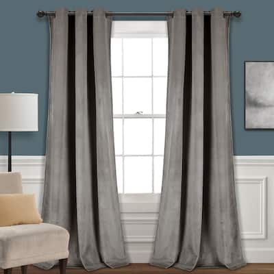 Porch & Den Lapeyrous Velvet Solid Room Darkening Window Curtain Panel Set