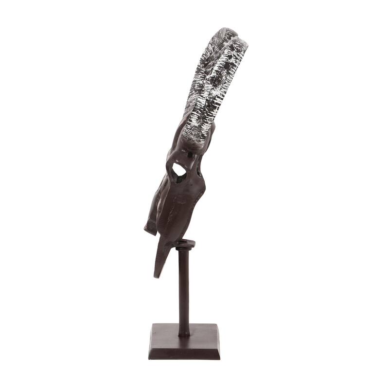 Autrey Indoor Aluminum Handcrafted Bull Skull Wall Decor with Stand by Christopher Knight Home