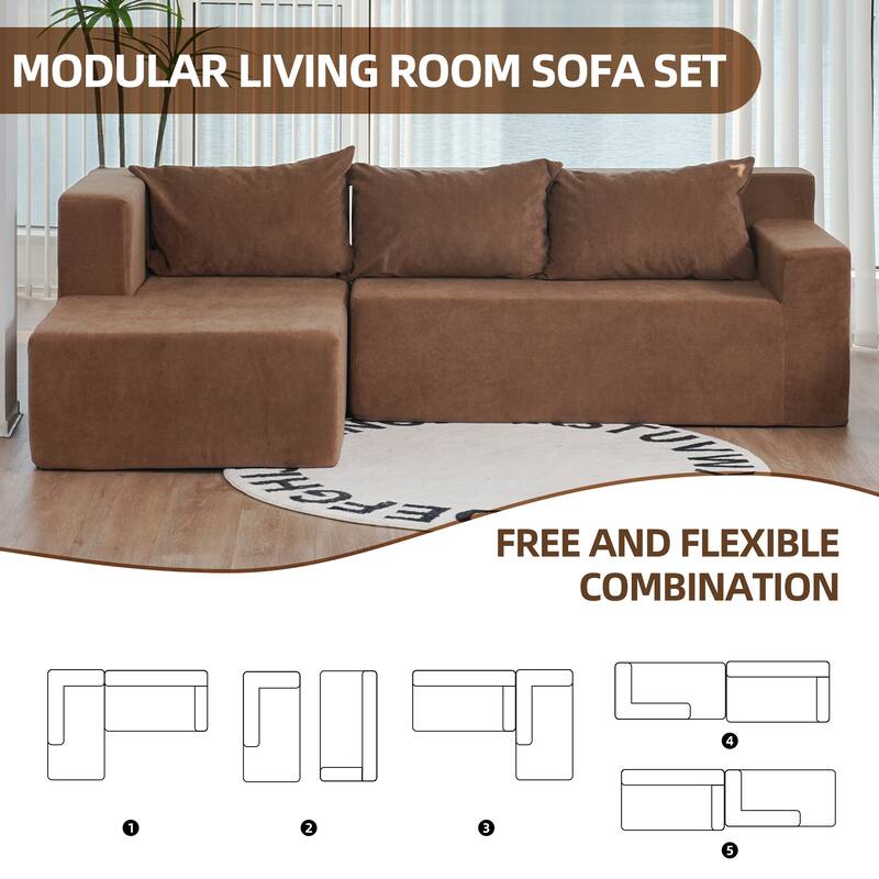 Sectional Couch Covers Sofa with Pillowcases