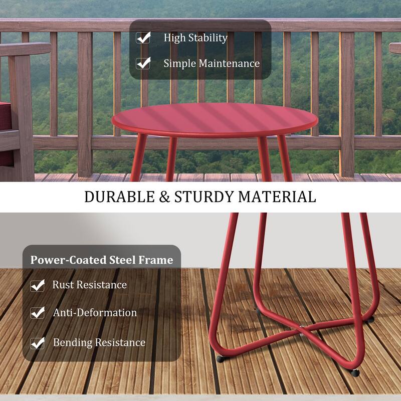 18 in. Small Round Side Table Outdoor Side Table Patio End Table