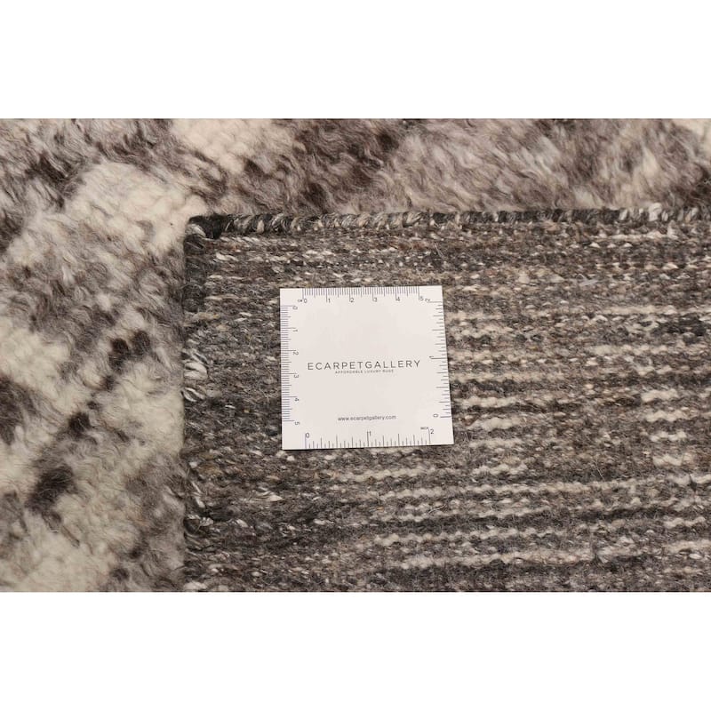 ECARPETGALLERY Hand-knotted Tangier Taupe Wool Rug - 8'0 x 10'0