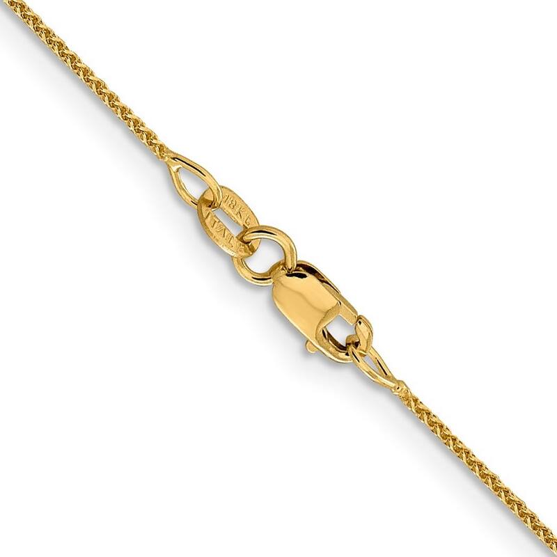 Curata Italian Solid 18k Yellow Gold 1.0mm D/C Spiga Wheat Chain Necklace Options: 16 18