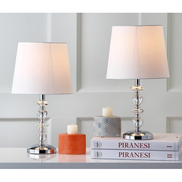 SAFAVIEH Lighting 28 inch Crystal Deco Crystal Table Lamp (Set of 2