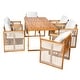 preview thumbnail 22 of 39, Christopher Knight Home - Modern Outdoor Acacia Wood Dining Set with Cushions and Handwoven Rope Chairs