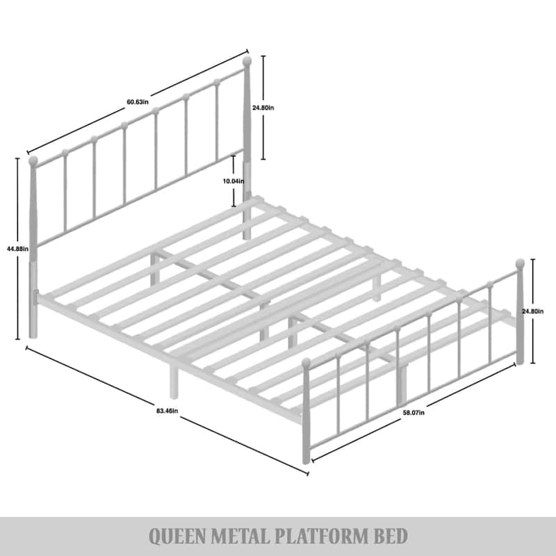 CraftPorch Minimalist Timeless Metal Platform Bed