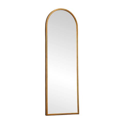 Arched Full-Length Mirror with Metal Frame?Wall Mounted Mirror