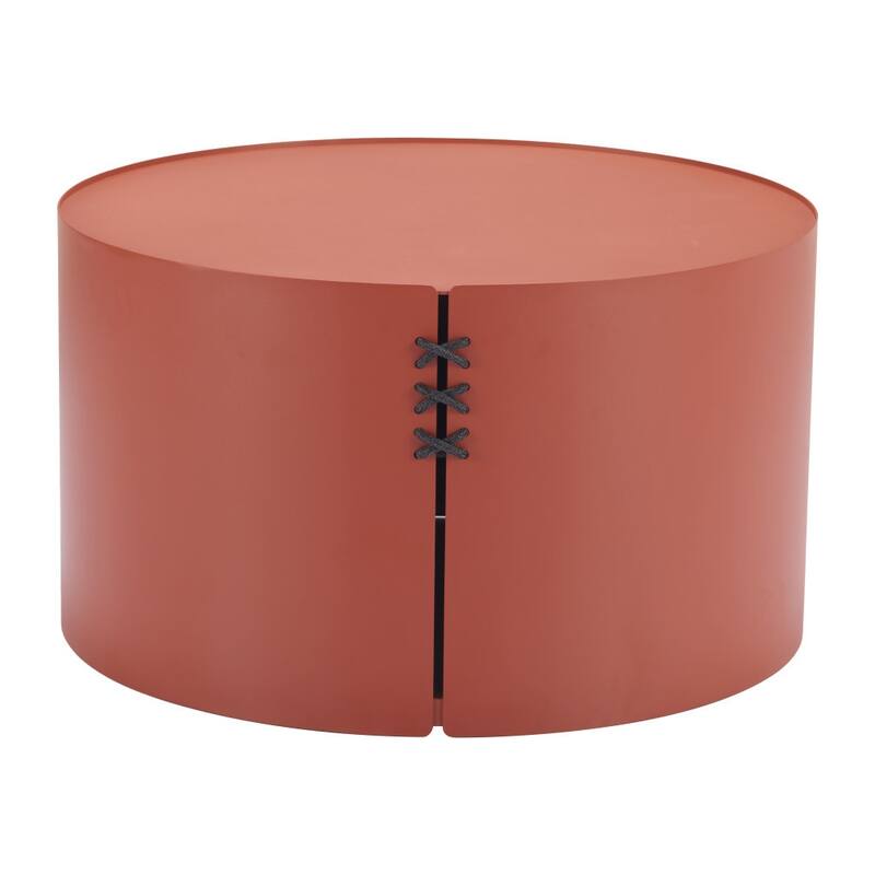 29" Terra Cotta Rounded Aluminum Outdoor Coffee Table