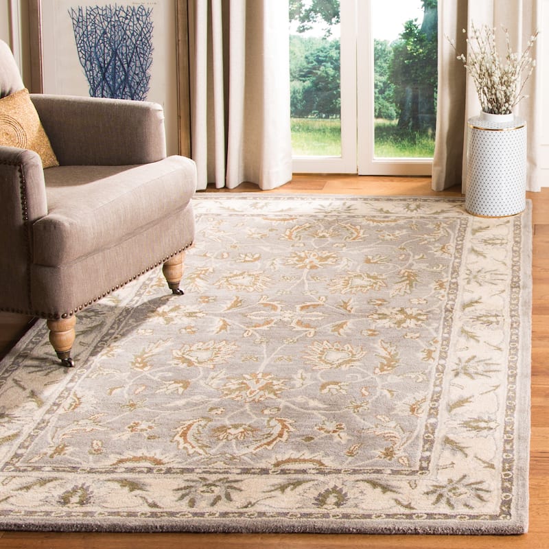 SAFAVIEH Handmade Heritage Takiko Traditional Oriental Wool Rug - 5' x 8' - Grey/Beige