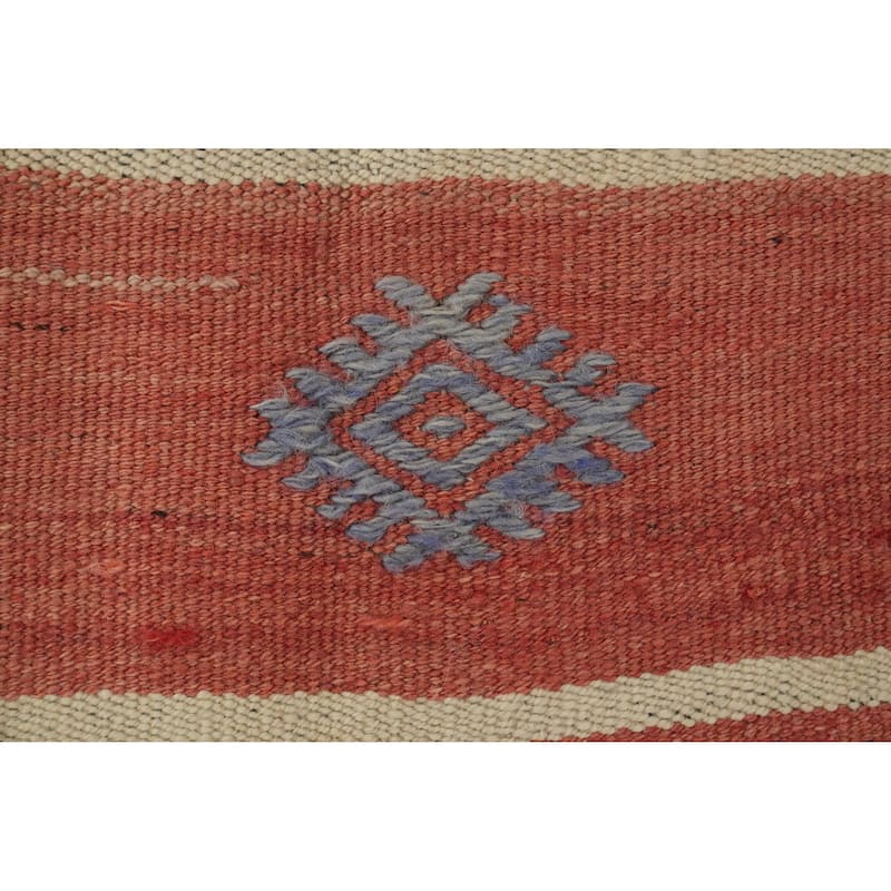 Hand Woven Oriental 100% Wool Carpet Southwestern Tribal Multi-Colored Kilim Area Rug - 9' 4'' X 5' 8''