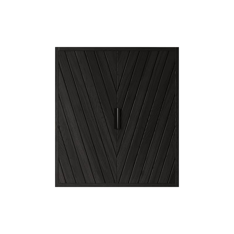 Dani 26" Wall-Mounted Striped Bathroom Cabinet With Doors And Shelf