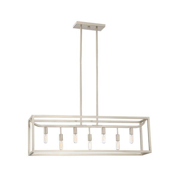 Designers Fountain 88438 Uptown 7-Light 36" Wide Single Tier Linear Chandelier with Exposed Lamping - satin platinum - n/a
