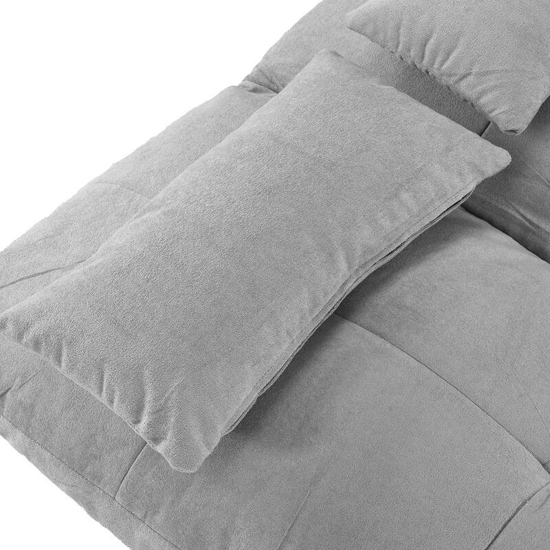 Moasis 70.8" Futon Sofa Bed Convertible Upholstered Couch Sleeper with Reclining Sleeper Split Tufted Back