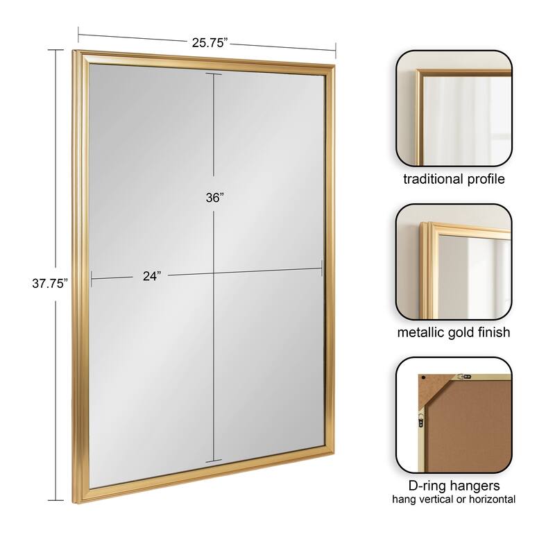 Kate and Laurel Colette Rectangle Bathroom Wall Mirror