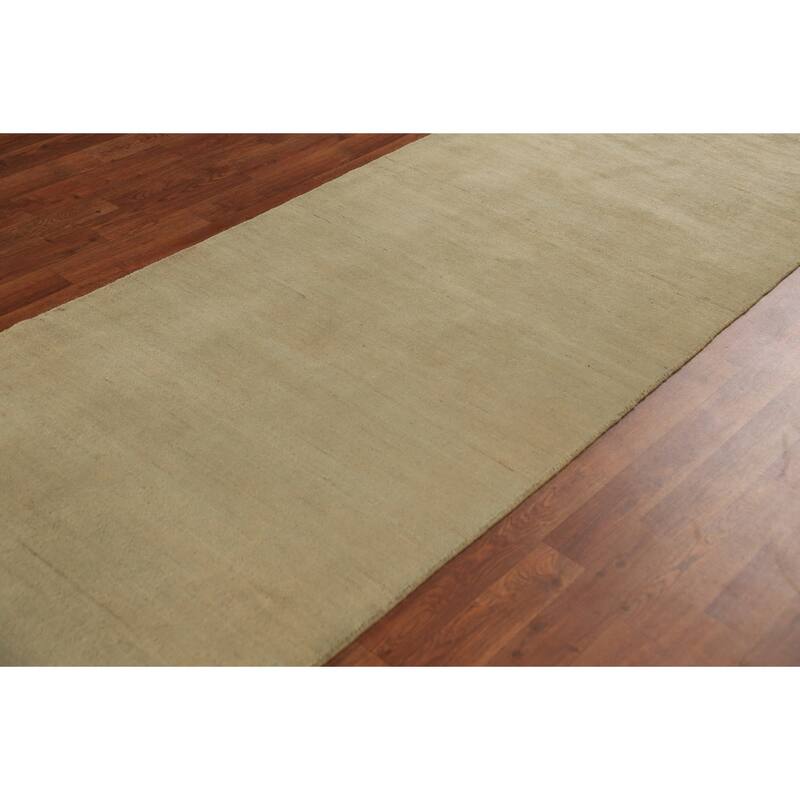 Modern Gabbeh Oriental Runner Rug Hand-Knotted Wool Carpet - 3'0" x 11'0"