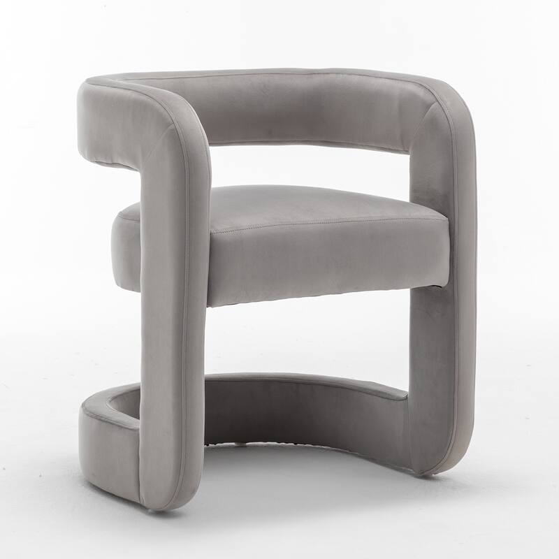 SEYNAR Modern Velvet E-Shaped Open Back Dining chair Set of 4